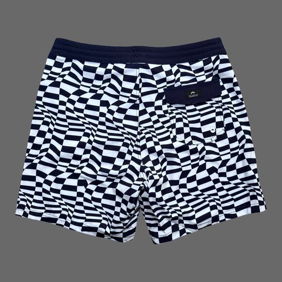 Rusty USA Warpped Check Fixed Boardshort Navy Size 32 NWT - Picture 7 of 9